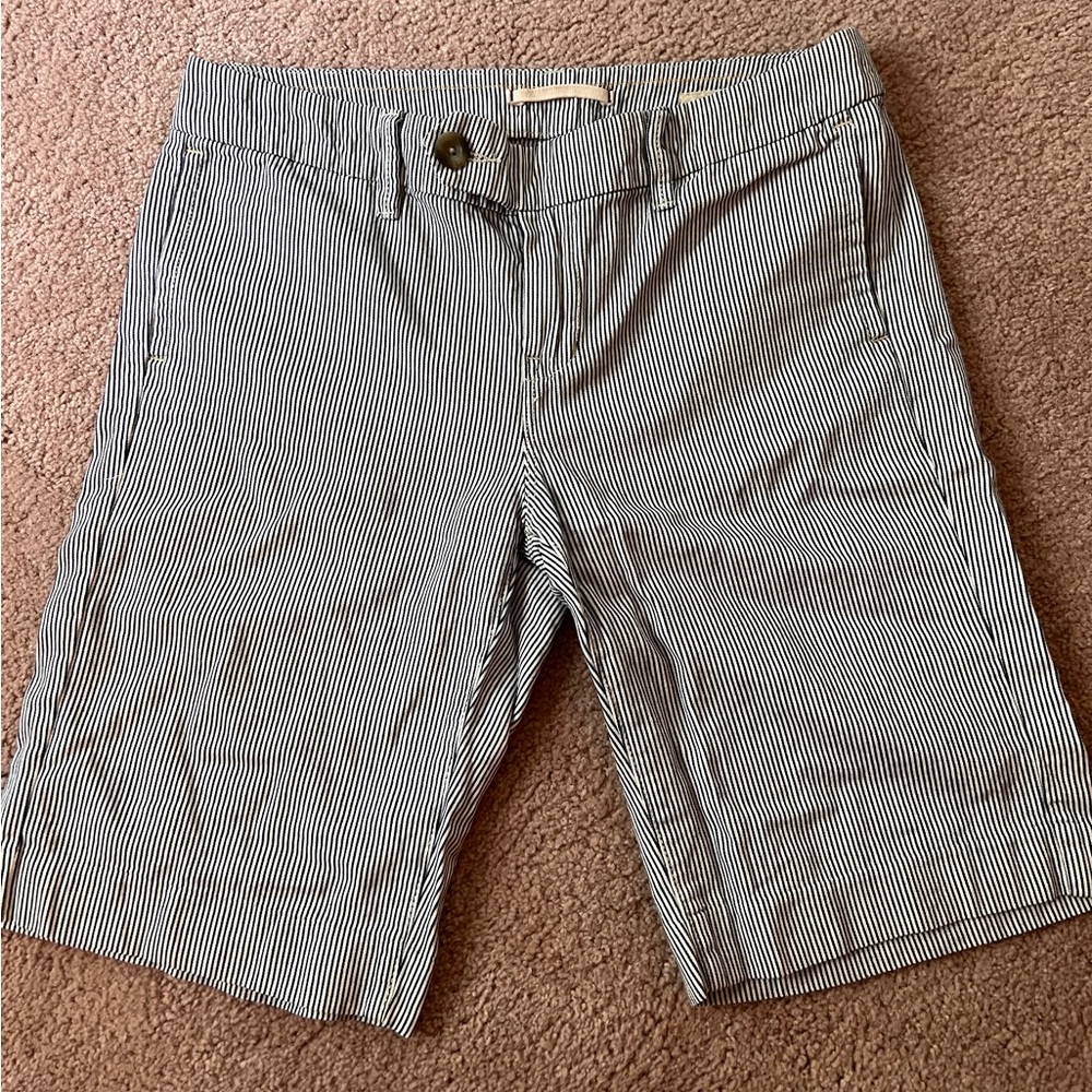 GAP Women's Striped Black and White Bermudas